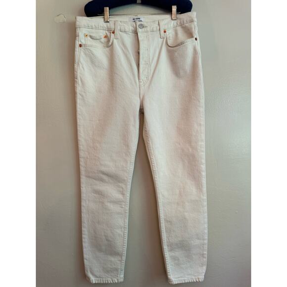 RE/DONE Orginal retro  90s High Rise Ankle Crop in Vintage White 31 (US L 8/10) - Picture 9 of 10